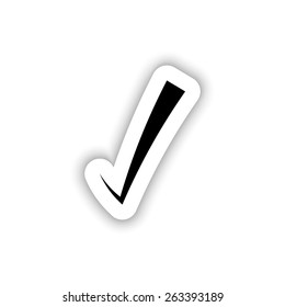 Correct symbol icon on a white background with shadow