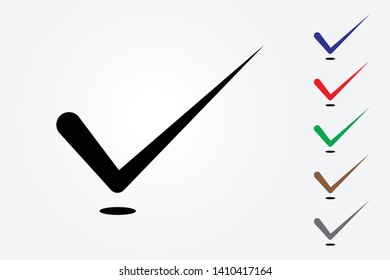 Correct symbol vector illustration with many colors on white background for approval sign in business and education