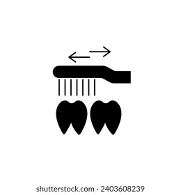 Correct teeth brushing concept line icon. Simple element illustration. Correct teeth brushing concept outline symbol design.