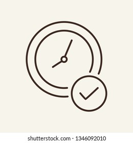 Correct time line icon. Time concept. Vector illustration can be used for topics like time management, clock, every day life