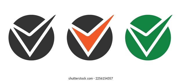 Correct vector icons se. check mark vector icons isolated on white background