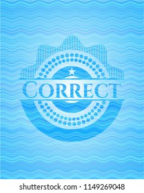 Correct water wave representation badge background.