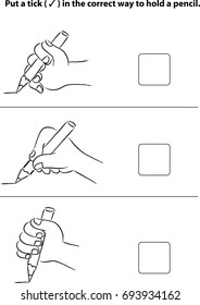 the correct way to hold a pencil