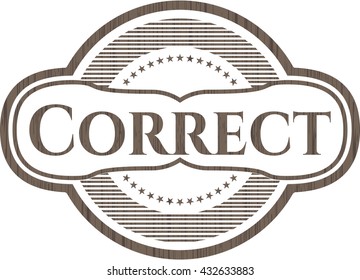 Corregir emblema de madera. Retro