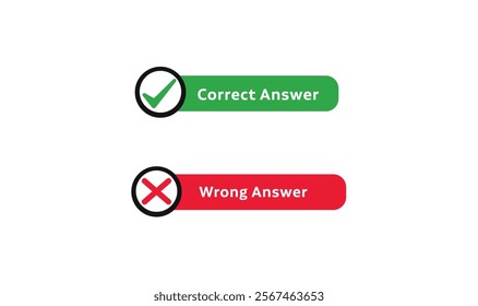 
Correct and wrong answer icon vector design for use.