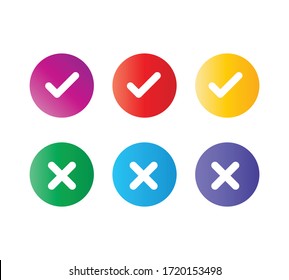 Correct Wrong buton set ideas design vector illustration graphic on background