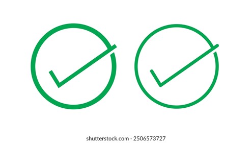 Correcto, sí, aceptar icono. Casilla de verificación símbolo Ilustración vectorial.
