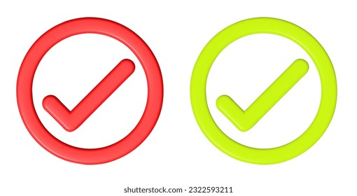 correct and yes icon 3d colorful set,ok icon	
