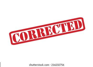 CORRECTED Rubber Stamp vector over a white background.