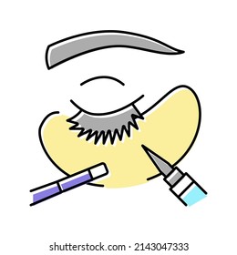 correction eyelashes color icon vector. correction eyelashes sign. isolated symbol illustration