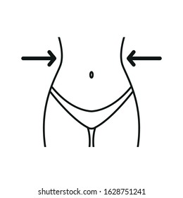 Correction of the female figure. Simple linear vector illustration.