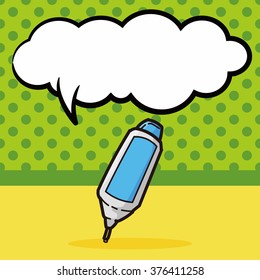 Correction Fluid color doodle, speech bubble