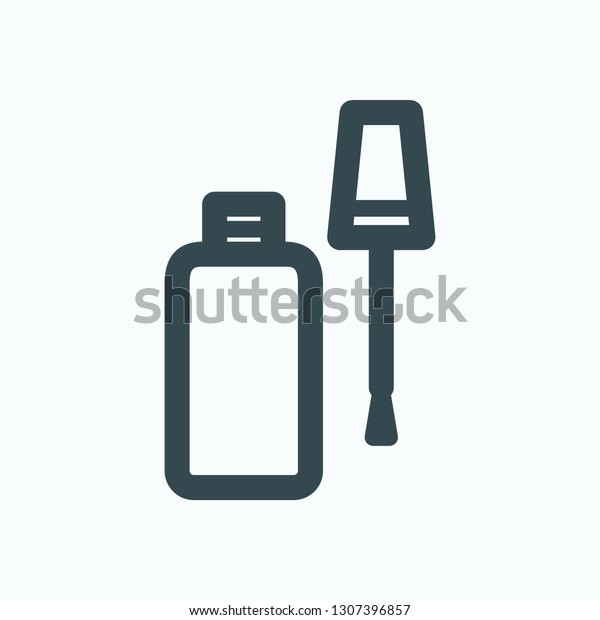 Correction fluid linear icon,\
bottle of white correction fluid with brush applicator vector\
icon