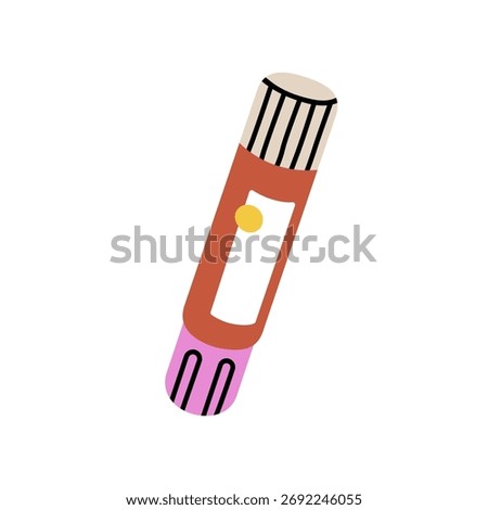 Correction fluid pen icon. White-out tool for fixing mistakes, deleting typo, editing and cleaning error in writing. Office and school stationery. Flat vector illustration isolated on white background