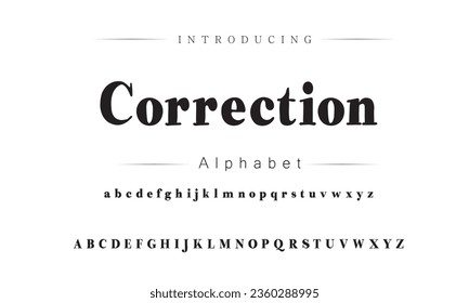Correction Font. Alphabet. Script. Typeface. Label .Vintage typeface. For labels and different type designs
