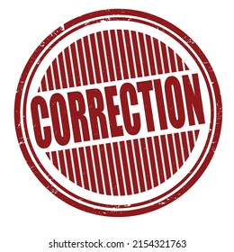 Correction grunge rubber stamp on white background, vector illustration