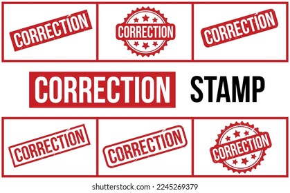Correction Rubber Stamp set Vector