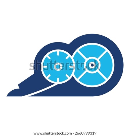 Correction Tape Icon In Blue Monochrome Flat Design, Vector Illustration