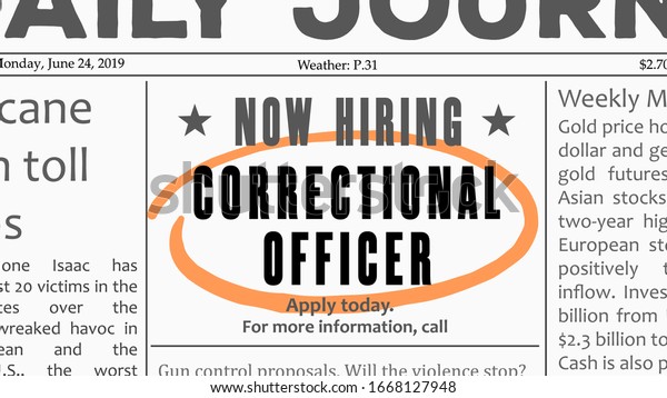 Correctional Officer Career Job Offer Newspaper Stock Vector Royalty Free