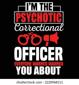 correctional officer typography for t shirt design