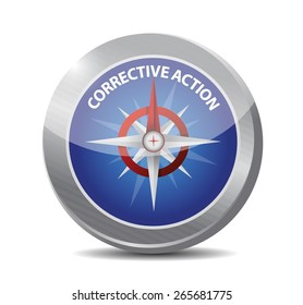corrective action compass sign illustration design over white background