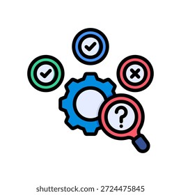 Icono de acción correctiva Ilustración vectorial de color lineal