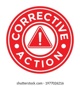 corrective action, red rubber stamp, vector illustraion