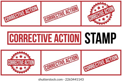 Corrective Action Rubber Stamp Set Vector