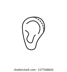 corrective plastic ear icon. Element of plastic surgery icon for mobile concept and web apps. Thin line corrective plastic ear icon can be used for web and mobile