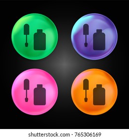 Corrector crystal ball design icon in green - blue - pink and orange.