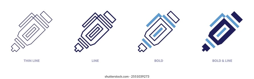 Corrector icon in 4 different styles. Thin Line, Line, Bold, and Bold Line. Duotone style. Editable stroke.