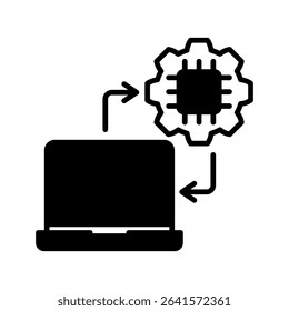 Correlation glyph icon, use for machine learning, education, technology industry, UI, UX kit, app and web development, digital or print.