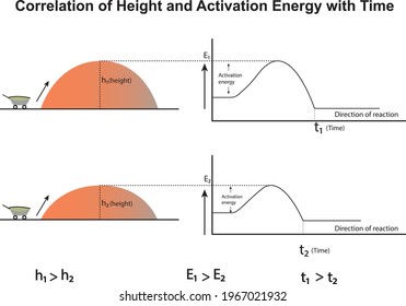 Correlation of Height and Activation Energy with Time