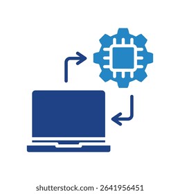 Correlation mini illustration dual tone blue color icon, use for machine learning, education, technology industry, UI, UX kit, app and web development, digital or print.