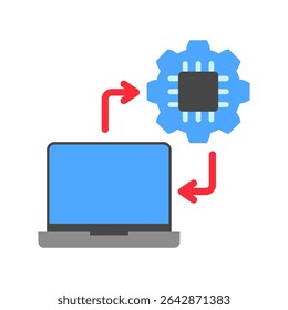 Correlation mini illustration flat color icon, use for machine learning, education, technology industry, UI, UX kit, app and web development, digital or print.