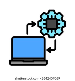 Correlation mini illustration outline color icon, use for machine learning, education, technology industry, UI, UX kit, app and web development, digital or print.