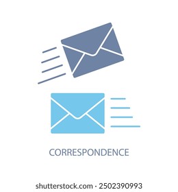 correspondence concept line icon. Simple element illustration. correspondence concept outline symbol design.