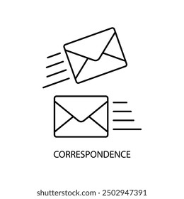 correspondence concept line icon. Simple element illustration. correspondence concept outline symbol design.