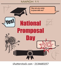 Correspondence in electronic format for the date in march - National Promposal Day