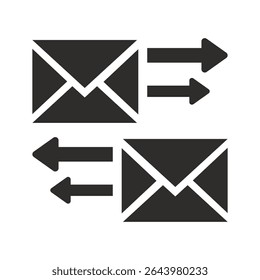 Icono de correspondencia, símbolo de comunicación, Ilustración vectorial plana sobre fondo blanco