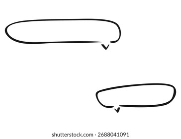 Correspondence icon with two dialog boxes. Hand drawn doodle design style representing chat, communication, or messaging. Vector illustration isolated on white background.