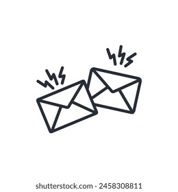 Vector de correspondencia. Icono de trazo editable. Símbolo de estilo lineal para utilizar Diseño web,logotipo.Ilustración de símbolo.