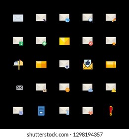 correspondence icons set with mailing, envelope and mail vector set