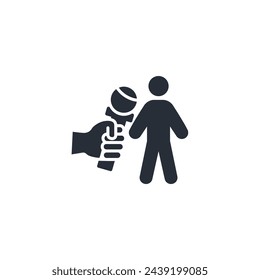 correspondence journalism icon. vector.Editable stroke.linear style sign for use web design,logo.Symbol illustration.