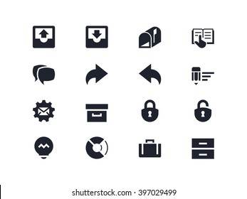 Correspondence and office icons. Lyra series