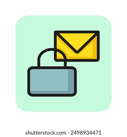 Correspondence privacy line icon. Message, email letter, lock. Data protection concept. Can be used for topics like computer technology, secure email, data safety