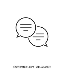 Símbolo de correspondencia. Icono de discurso de burbuja. Ilustración vectorial negra de alta calidad.
