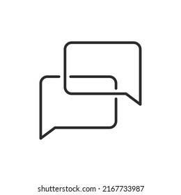 Correspondence, two dialog boxes icon. High quality black vector illustration.