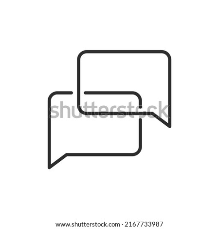 Correspondence, two dialog boxes icon. High quality black vector illustration.