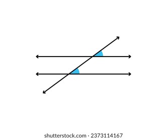 Corresponding angles with parallel lines illustration.